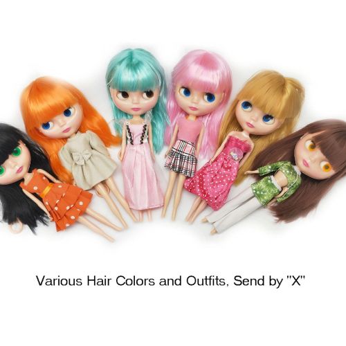  Yongqin Bjd Girl Doll Big Eyes 4 Color Changing,12 Inch Customized Dolls with Long Wigs Clothes Set,Compatible with Blythe ICY Dolly