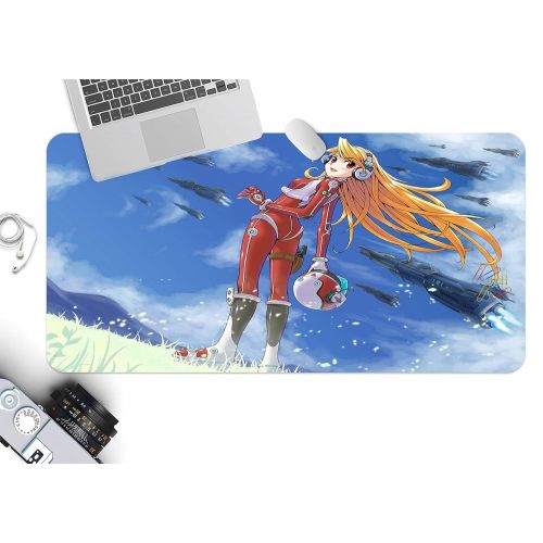  3D Space Ship Pilot Female Astronauts 588 Japan Anime Game Non-Slip Office Desk Mouse Mat Game AJ WALLPAPER US Angelia (W120cmxH60cm(47x24))