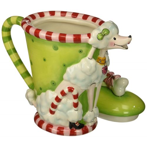  ATD 8.75 Inch Holiday ThemedRuby the Poodle Teapot with Striped Handle