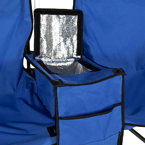  상세설명참조 Best Choice Products Picnic Double Folding Chair w Umbrella Table Cooler Fold Up Beach Camping Chair
