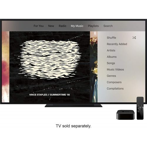 애플 Apple TV 4K HD 32GB Streaming Media Player HDMI with Dolby Digital and Voice search by Asking the Siri Remote, Black, MQD22LLA-32G (Refurbished)