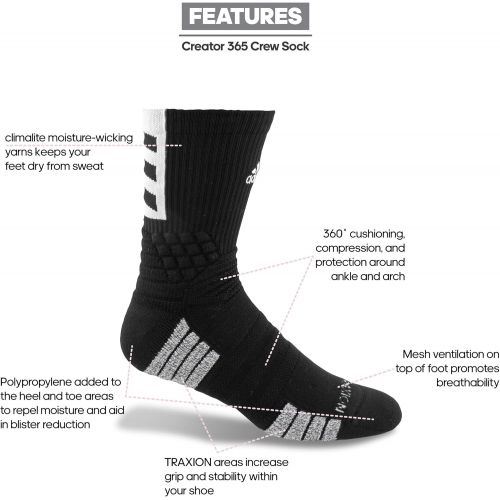 아디다스 adidas Creator 365 Basketball Crew Socks (1-Pack)