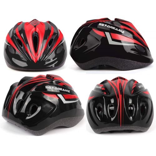  SG Dreamz Kids Bike Helmet  Adjustable from Toddler to Youth Size, Ages 3 to 7 - Durable Kid Bicycle Helmets with Fun Racing Design Boys and Girls Will Love - CSPC Certified for Safety