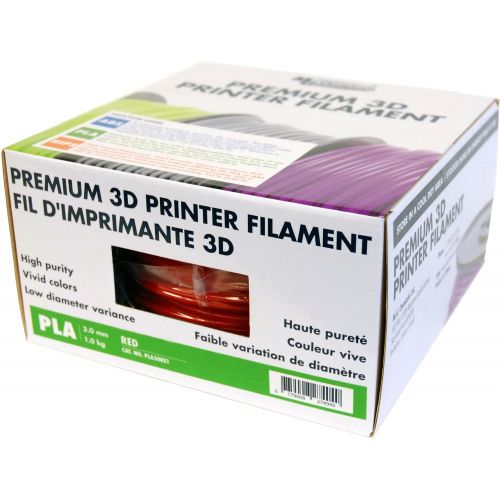  MG Chemicals Red PLA 3D Printer Filament, 2.85 mm, 1 kg Spool