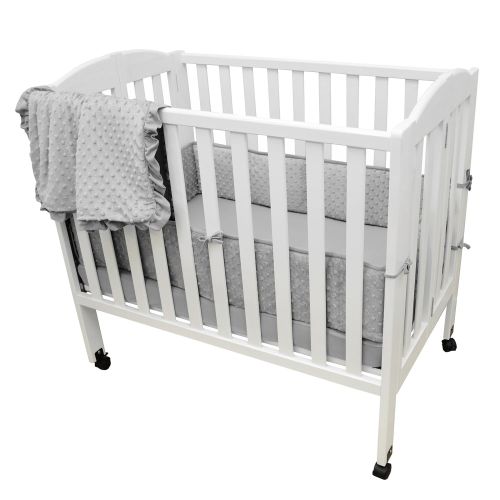  American Baby Company Heavenly Soft Minky Dot Portable and Mini-Crib Bumper, White Puff (Not for Crib), for Boys and Girls
