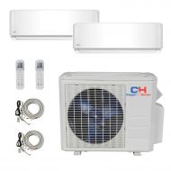 COOPER AND HUNTER 2 Zone Mini Split - 12000 + 18000 Ductless Air Conditioner - Pre-Charged Dual Zone Mini Split - Includes Two Free 25 Linesets - Premium Quality - USA Parts & Awes