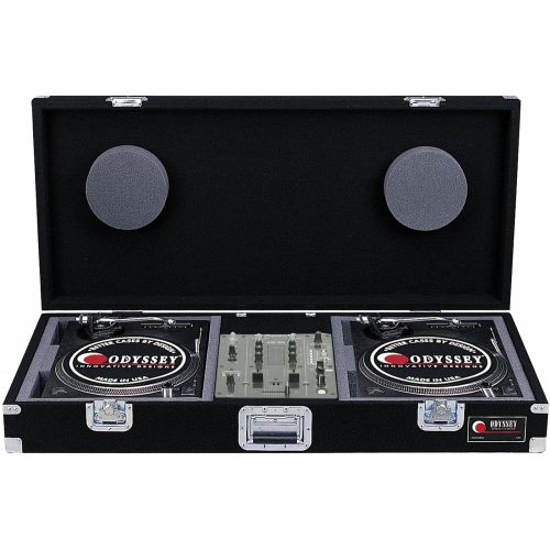  ODYSSEY Odyssey CBM10 Carpeted Dj Coffin For A 10 Mixer And 2 Turntables In Battle Position With Recessed Hardware