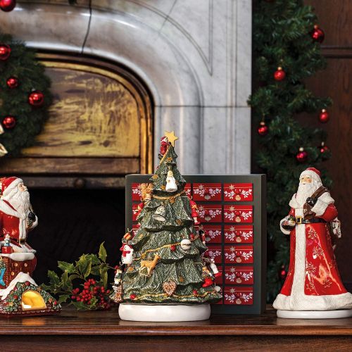  [아마존베스트]Villeroy & Boch Christmas Toys Memory Advent Calendar 3D Tree, Hard Porcelain, Wood, Plastic, Colourful, 25 x 32 x 43 cm