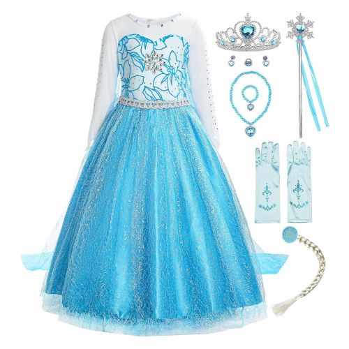  ReliBeauty Little Girls Princess Fancy Dress Elsa Costume