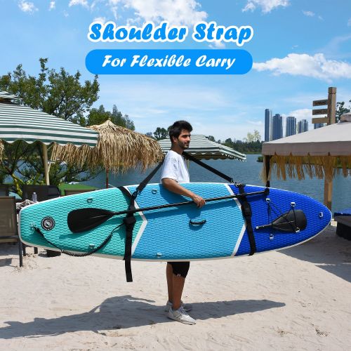  Zupapa All in One Inflatable Stand Up Paddle Board 6 Thick 10 Non-Slip Deck | with Kayak Conversion Kit, Shoulder Strap,Backpack, Coil Leash, Pump Kit