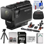 Sony Action Cam HDR-AS50 Wi-Fi HD Video Camera Camcorder with 32GB Card + Battery + Case + Flex Tripod + Flat Surface & 2 Helmet Mounts + Kit
