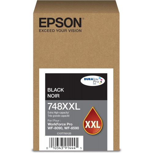 엡손 Epson 748 DURABrite Pro Extra High Capacity Black Ink Cartridge, 10000 Yield (T748XXL120)