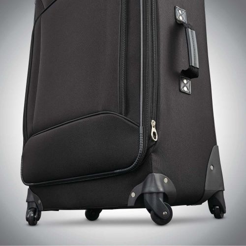  American Tourister Fieldbrook XLT Softside Upright Luggage, Black, 5-Piece Set (BB/DF/21/25/29)