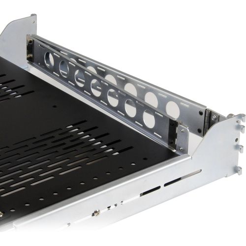  StarTech 2U Vented Sliding Rack Shelf wCable Management Arm & Adjustable Mounting Depth - 50lbs  22.7kg Capacity Server Rack Shelf