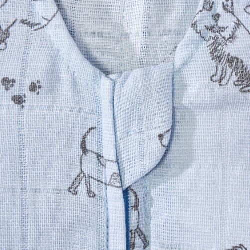  Halo 100% Cotton Muslin Sleepsack Swaddle Wearable Blanket, Blue Dogs, Small