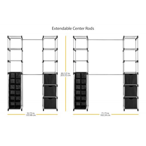 Whitmor Deluxe Double Rod Adjustable Closet Organization System