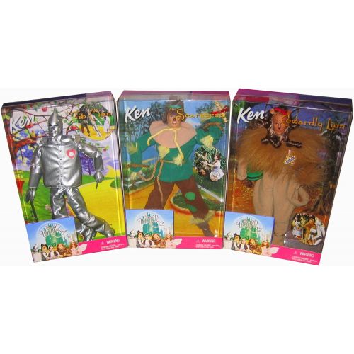 바비 Ken Tin Man, Scarecrow & Cowardly Lion: Set of 3 Wizard Of Oz Collectible Barbies