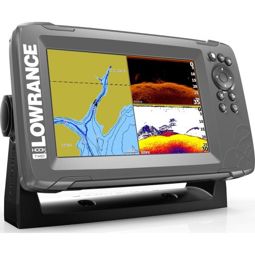  Lowrance HOOK2 7 - 7-inch Fish Finder with SplitShot Transducer and US Inland Lake Maps Installed