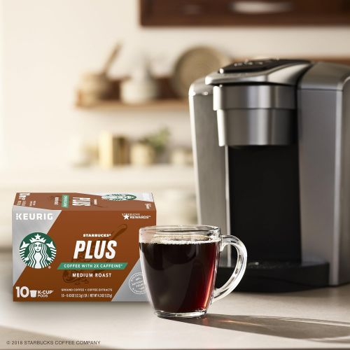 스타벅스 Starbucks Plus Coffee Medium Roast 2X Caffeine Single Cup Coffee for Keurig Brewers, 6 Boxes of 10 (60...