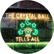 상세설명참조 ADVPRO Fortune Teller Palm Tarot Reader Crystal Ball Dual Color LED Neon Sign Green & Yellow 12 x 8.5 st6s32-i3117-gy