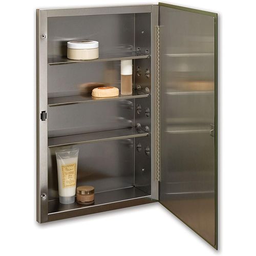  Jensen 84024SSX Stainless Steel Frame Medicine Cabinet, 16 x 26