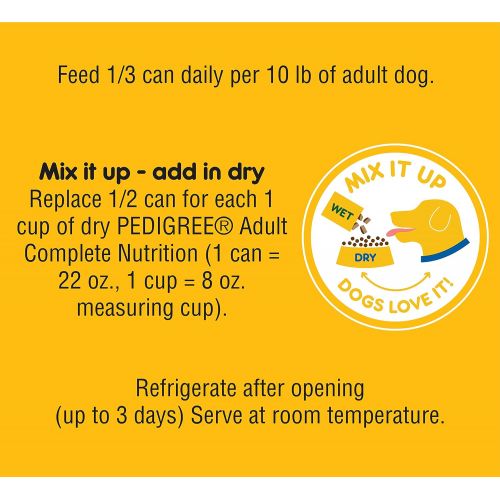  Pedigree Chopped Ground Dinner Wet Dog Food, 22 oz. Cans (Pack of 12)