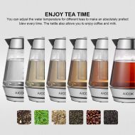 /AICOK Aicok Electric Kettle Glass Tea Kettle Variable Temperature Control Cordless Water Kettle with Infuser Keep Warm Function Auto Shut Off Tea Pot LED Indicator Boil Dry Protection Wa