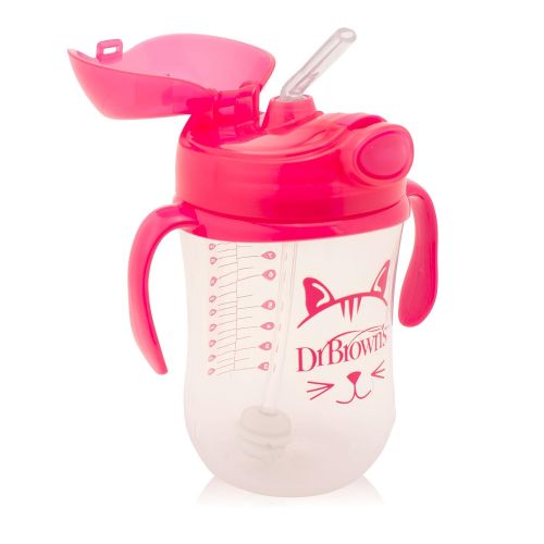  Dr. Browns Babys First Straw Cup, Cute Critters Pink, 9 ounce, Single