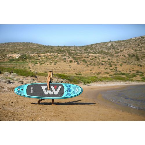  SereneLife 2019 Upgraded 910 Vapor iSUP Inflatable Paddleboard with Leash Pump Paddle and Bag - Adults and Youth Sup Deck Stand Up Paddle Boards Blow Up - 4.72 Thick / 30 Wide