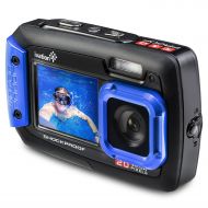 Ivation 20MP Underwater Waterproof Shockproof Digital Camera & Video Camera wDual Full-Color LCD Displays  Fully Submersible Up to 10 Feet (Purple)