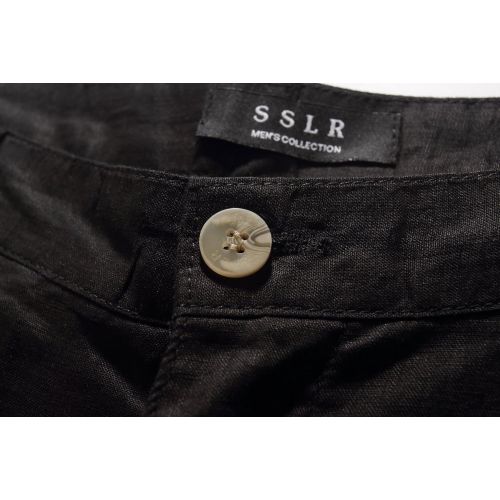  SSLR Mens Light Weight Solid Flat Front Casual Linen Shorts