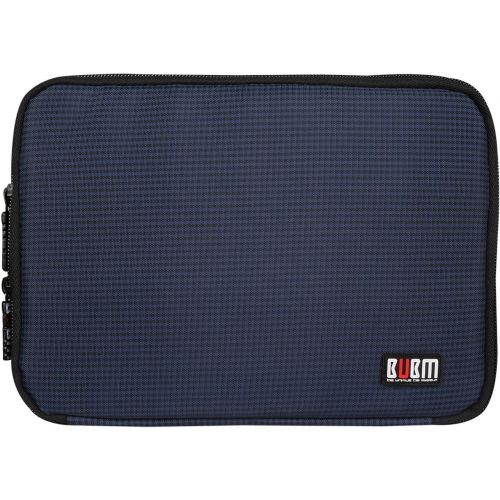  [아마존베스트]BUBM Double Layer Electronics Organizer/Travel Gadget Bag for Cables, Memory Cards, Flash Hard Drive and More, Fit for iPad or Tablet(up to 9.7)-Large, Dark Blue