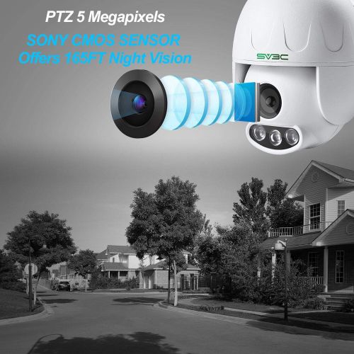  Sv3c SV3C 1080P PTZ IP POE Camera Security Outdoor Pan Tilt Zoom (Optical 4X Motorized) Speed Dome, ProHD 165FT Night Vision with Sony CMOS Sensor, H.265 Onvif Motion Detection
