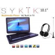 Sykik SYDVD9116 TV 10.1 Inch All multi region zone free HD swivel portable dvd player With Digital TV Atsc Tuner,USB,SD card slot with headphones, Ac adaptor ,car adaptor Remote co