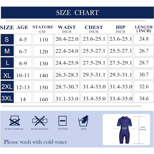  CtriLady Kids Youth Neoprene Wetsuit Keep Warm Swimsuit for Swimming Surfing Snorkeling Diving Water Sports