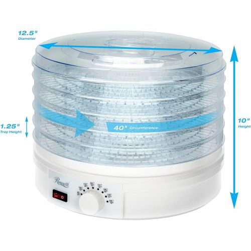  Rosewill Countertop Portable Electric Food Fruit Dehydrator Machine with Adjustable Thermostat, BPA-Free 5-Tray RHFD-15001