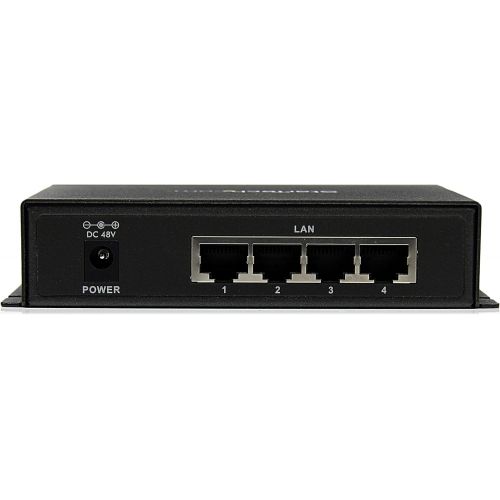  StarTech.com 5 Port Unmanaged Industrial Gigabit PoE Switch with 4 15.4W Power Over Ethernet Port (IES51000POE)