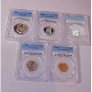 Unbranded Proof Set 1956 PCGS High Grades Stunning PQ Monster Set Obv Cams and More!!