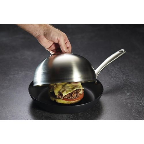  Kitchen Craft Dampfgarer-Deckel zum Kaseschmelzen/fuer Burger, MasterClass, metallisch, 22,5 cm