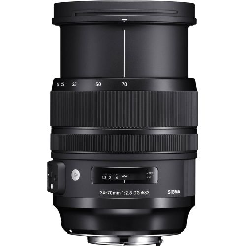  Sigma24-70mm f2.8 DG OS HSM Art Lens for Canon EF with AOM Starter Kit, Sigma Case, Hood, Ultraviolet Filter (UV) Polarizing Filter (CPL) Fluorescent Daylight Filter (FL-D) - Int