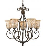 Quoizel MY5005ML 5-Light Monterey Mosaic Chandelier in Malaga