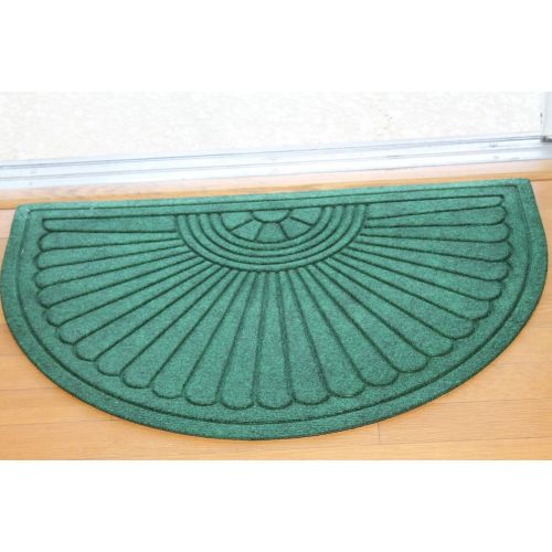  A1 Home Collections A1HCPR69-EP07 Half Round Sunburst, Skid Resistant,Waterhog Standard Doormat, Green