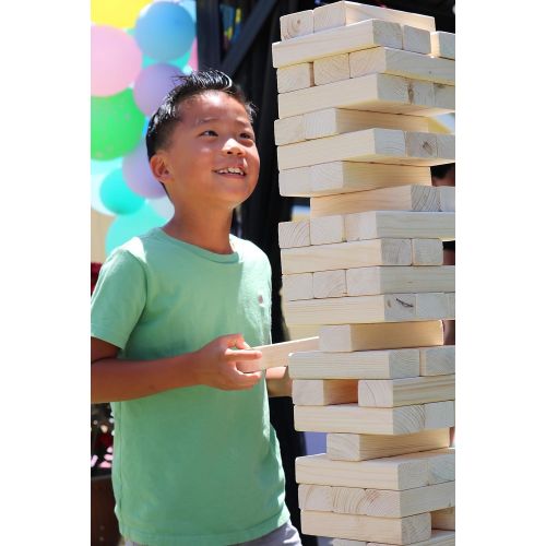  [아마존베스트]Giant Wooden Toppling Tumbling Timbers Tower with Storage Bag Jumbo Huge Blocks Stacking Lawn Yard Games for Family Backyard Fun