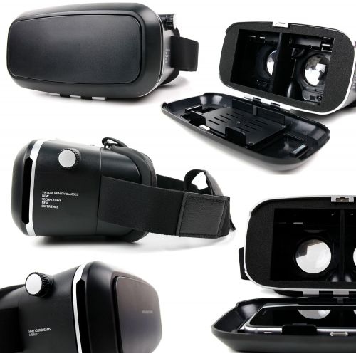 DURAGADGET Padded 3D Virtual Reality VR Headset Glasses - Compatible with The BlackBerry Mercury DTEK70Keyone Smartphone