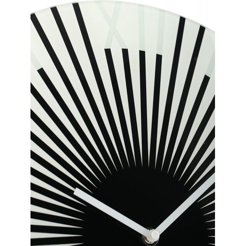  Unek Goods NeXtime Sticks Wall Clock, Medium Round, Glass, Battery Operated, Black