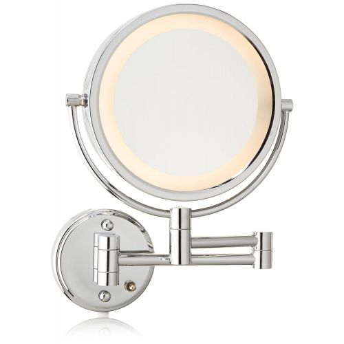  Jerdon HL75N 8.5-Inch Lighted Wall Mount Makeup Mirror with 8x Magnification, Nickel Finish