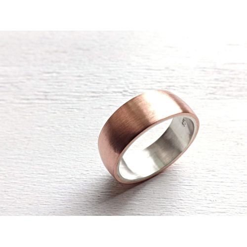  CrazyAss Jewelry Designs copper wedding ring, personalized mens ring, mixed metal ring copper silver, alternative wedding band copper silver, mens ring copper, anniversary gift for men