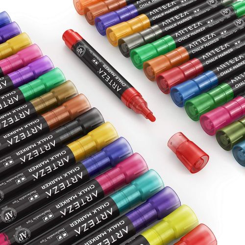  [아마존핫딜][아마존 핫딜] ARTEZA Liquid Chalk Markers, Water-Based 42-Color Pack with 50 Free Chalkboard Labels and Replaceable Tips for Kids, Adults, Bistros & Restaurants