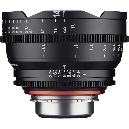  Rokinon Xeen XN14-PL 14mm T3.1 Professional Cine Lens for PL Mount Pro Video Cameras (Black)