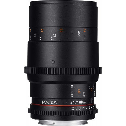  Rokinon Cine DS 100mm T3.1 ED UMC Full Frame Telephoto Macro Cine Lens for Nikon Digital SLR Cameras